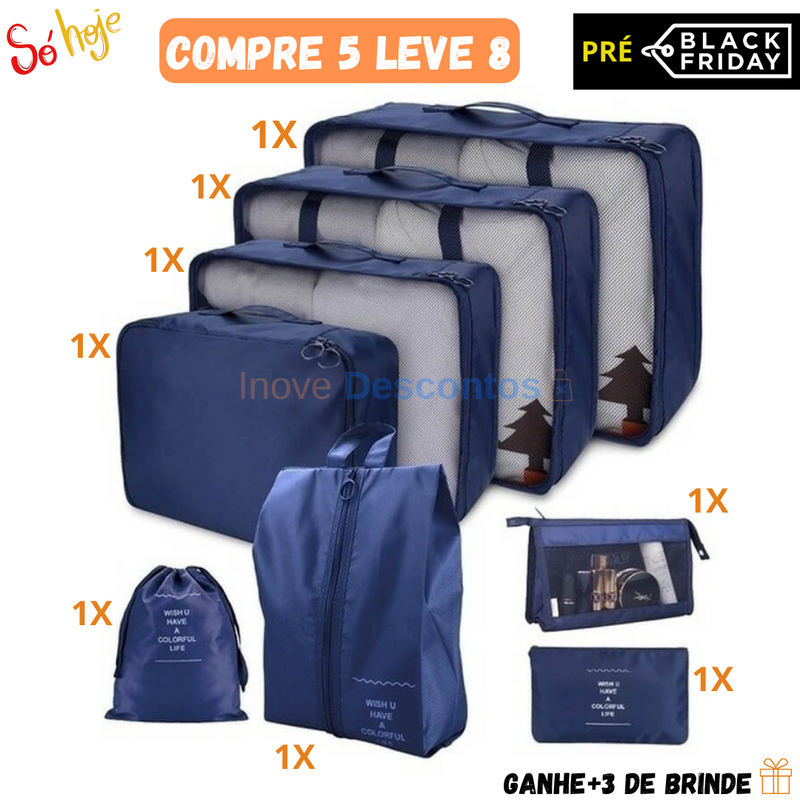 Kit 8 Bolsas Organizadoras á Prova d'água (+3 de Brinde)