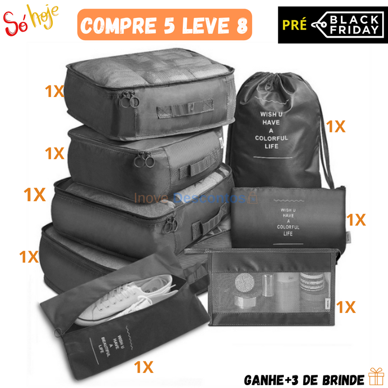 Kit 8 Bolsas Organizadoras á Prova d'água (+3 de Brinde)