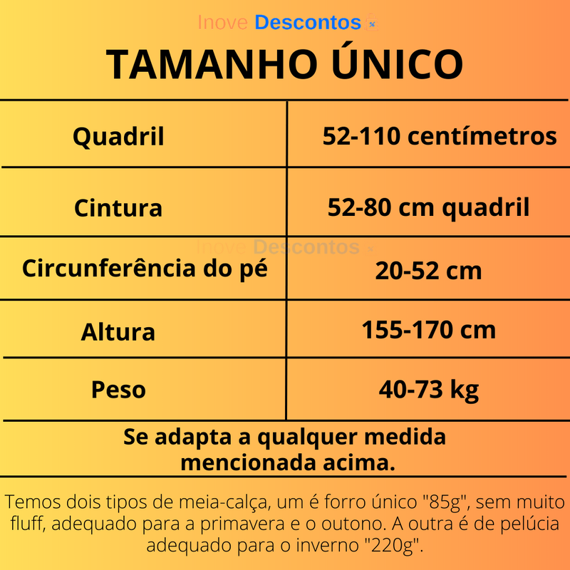 Meia Calça Forrada Translúcida 1pc