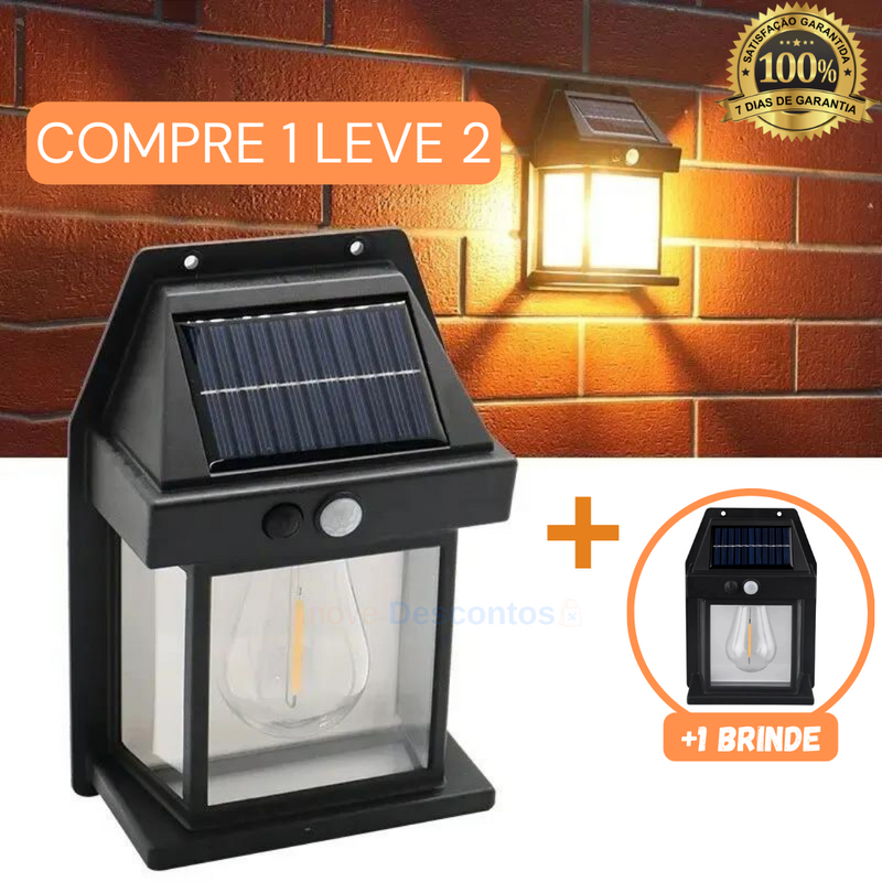 Kit Luminárias Solar á Prova d'água com Sensor de Presença (COMPRE 1 LEVE 2)