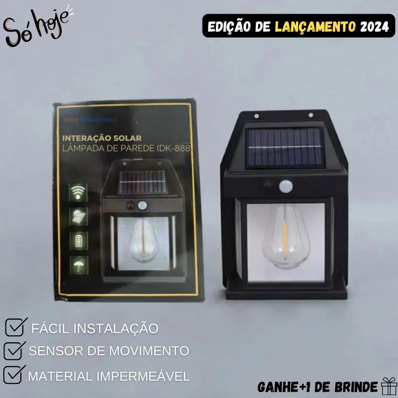 Kit Luminárias Solar á Prova d'água com Sensor de Presença (COMPRE 1 LEVE 2)