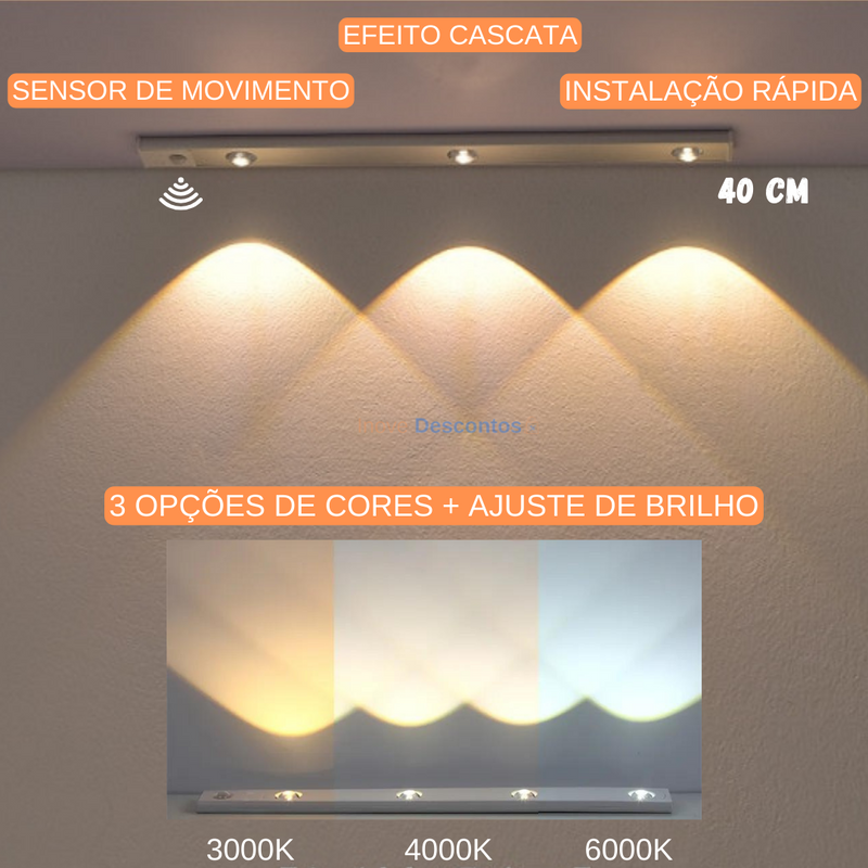 Luminária Recarregável com sensor de movimento 2024