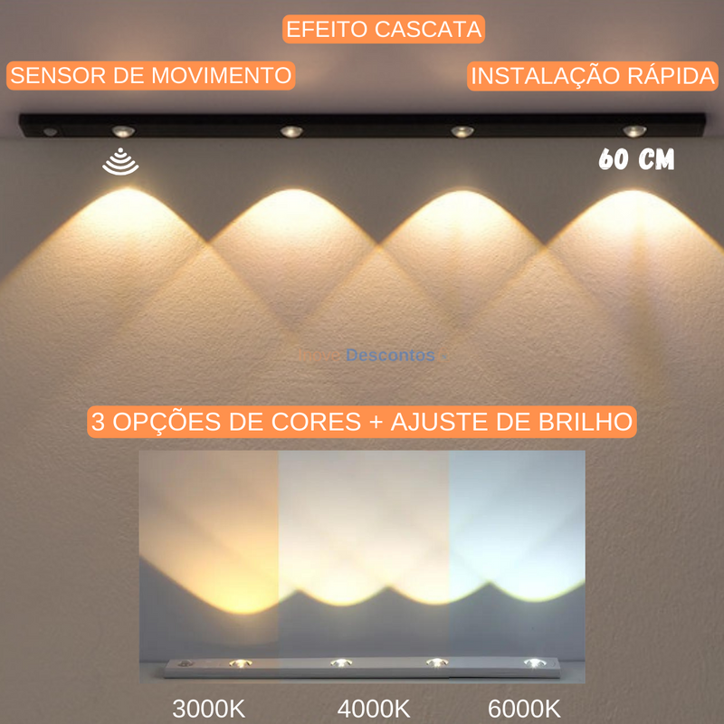 Luminária Recarregável com sensor de movimento 2024