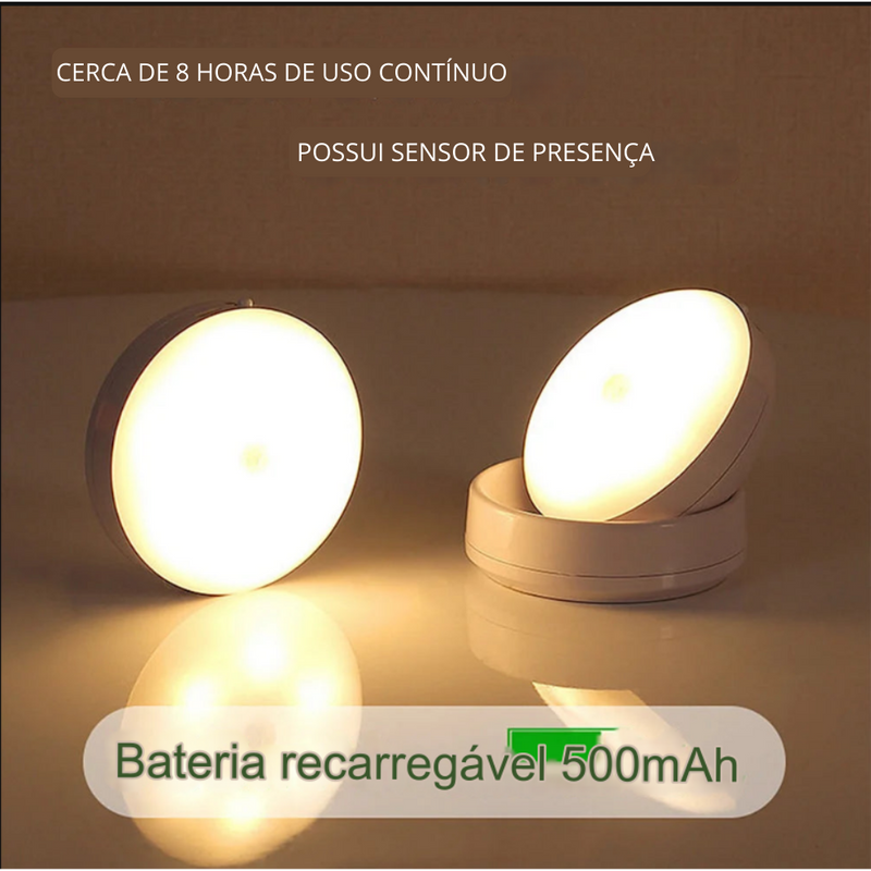 Kit 2 Luminárias com sensor noturno Recarregável - Rotação 360 (PAGUE 1 LEVE 2)