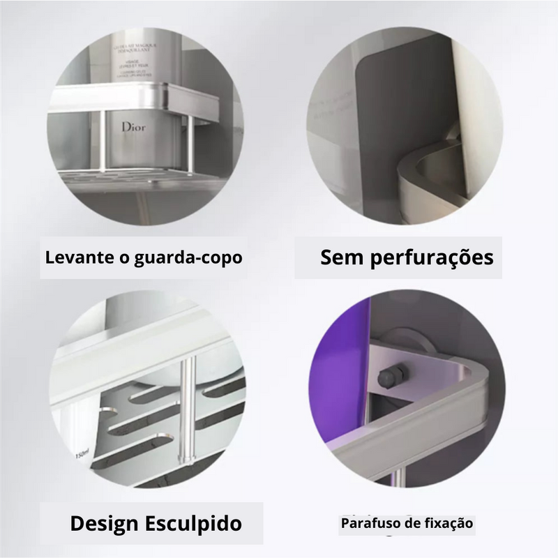 Kit 2 Prateleiras Organizadoras para Banheiro (COMPRE 1 LEVE 2)