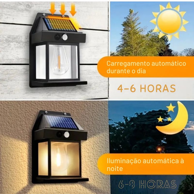 Kit Luminárias Solar á Prova d'água com Sensor de Presença (COMPRE 1 LEVE 2)