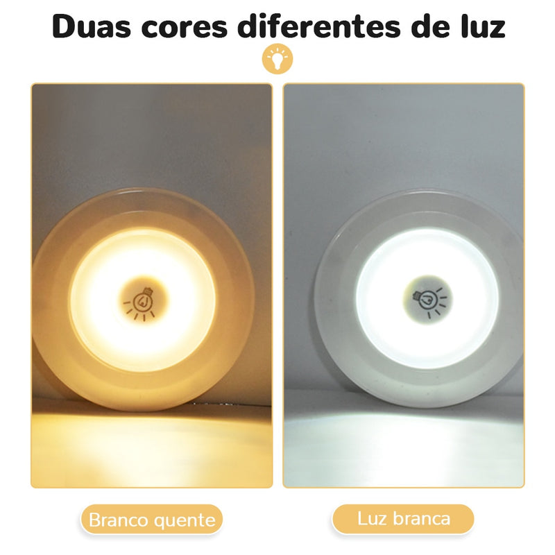 Kit Lâmpadas de Led sem fio com Controle Remoto (Compre 2 Leve 3)