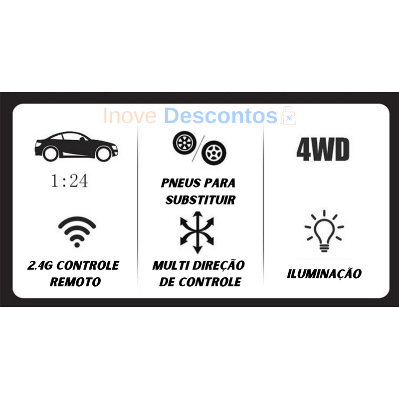 Carrinho de Drift com Controle Remoto (+Acessórios de Brinde)