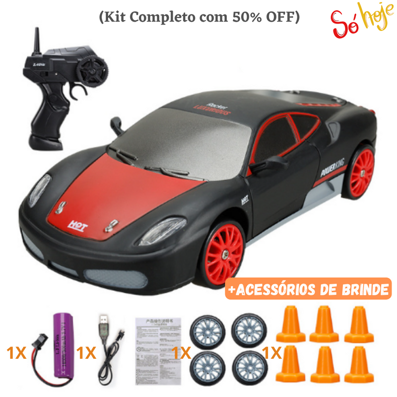 Carrinho de Drift com Controle Remoto (+Acessórios de Brinde)