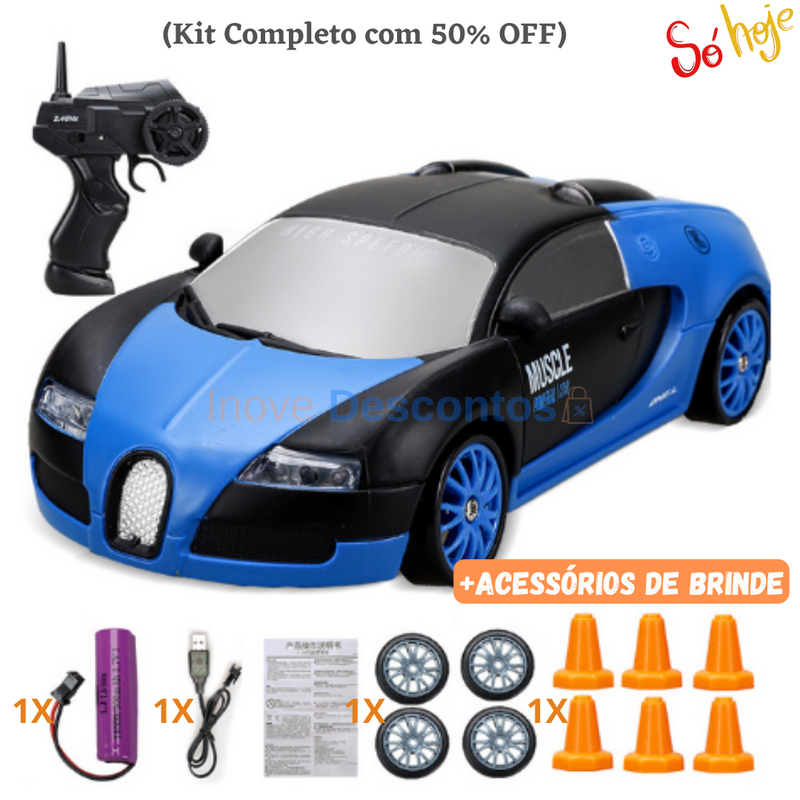 Carrinho de Drift com Controle Remoto (+Acessórios de Brinde)