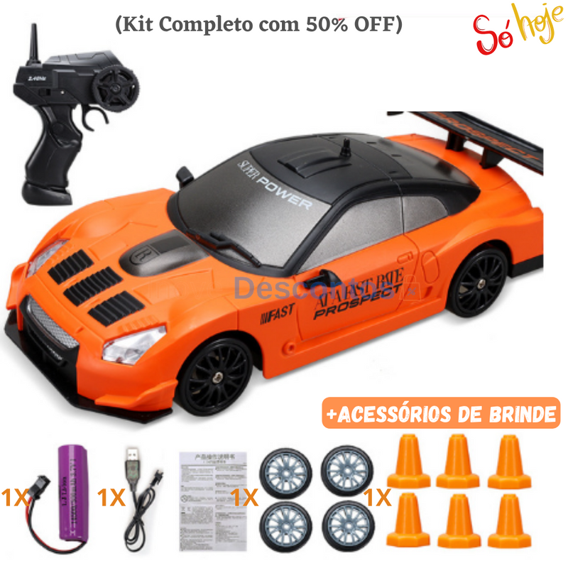 Carrinho de Drift com Controle Remoto (+Acessórios de Brinde)