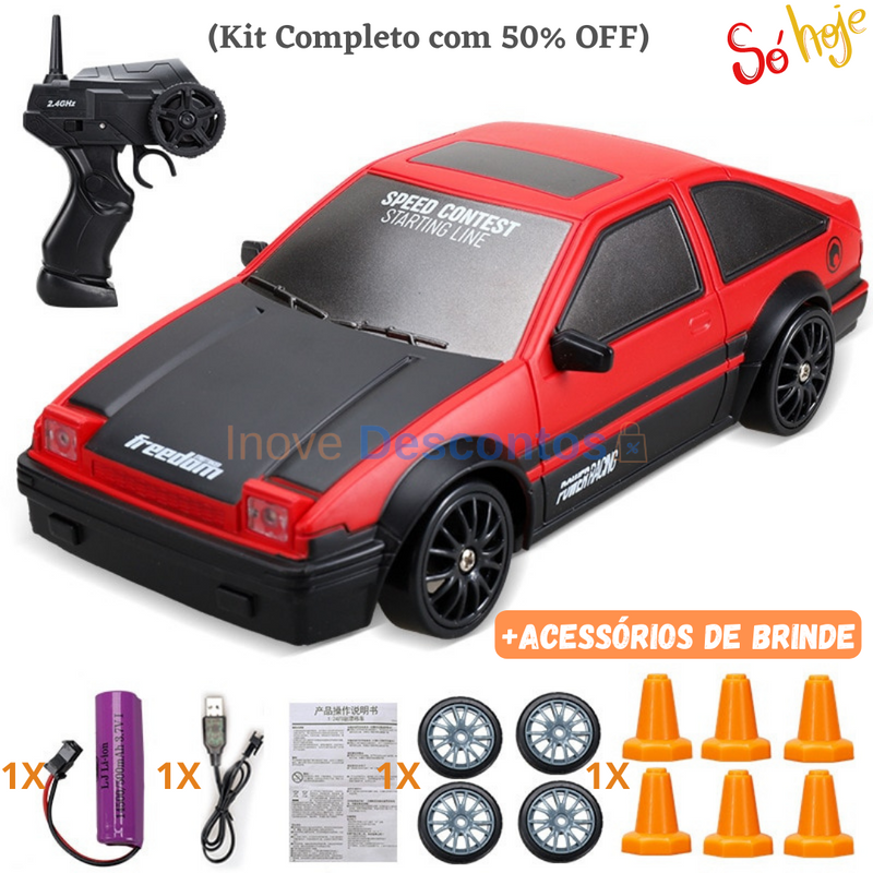 Carrinho de Drift com Controle Remoto (+Acessórios de Brinde)