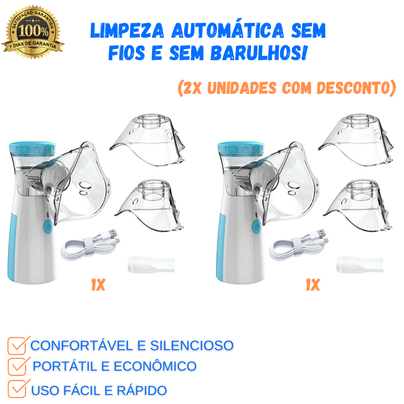 Inalador Nebulizador Portátil Silencioso (LEVE 2 E ECONOMIZE)