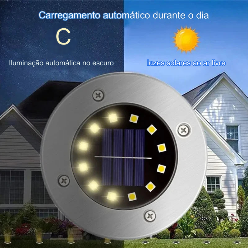 Luminarias Solares Automáticas de chão á prova d´água