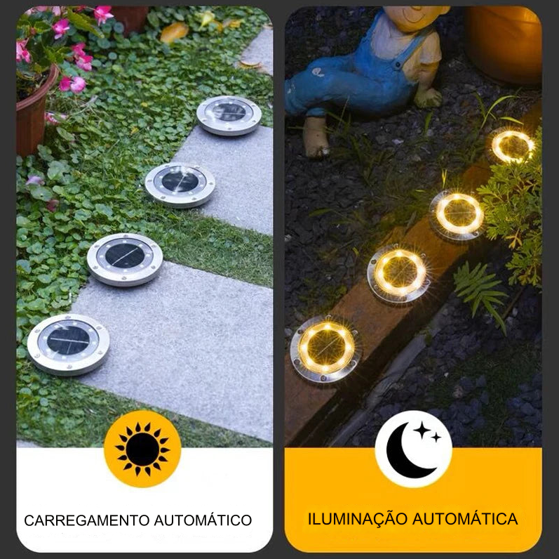 Luminarias Solares Automáticas de chão á prova d´água