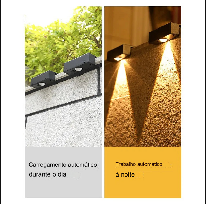 Kit Lampadas Solares Impermeável com Sensor