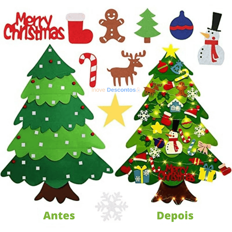 Árvore de Natal Educativa com LED- Kids Christmas - inovedescontos