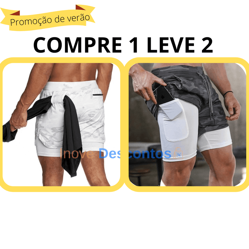 (COMPRE 1 LEVE 2) Short Esportivo FitPro [ORIGINAL] - inovedescontos