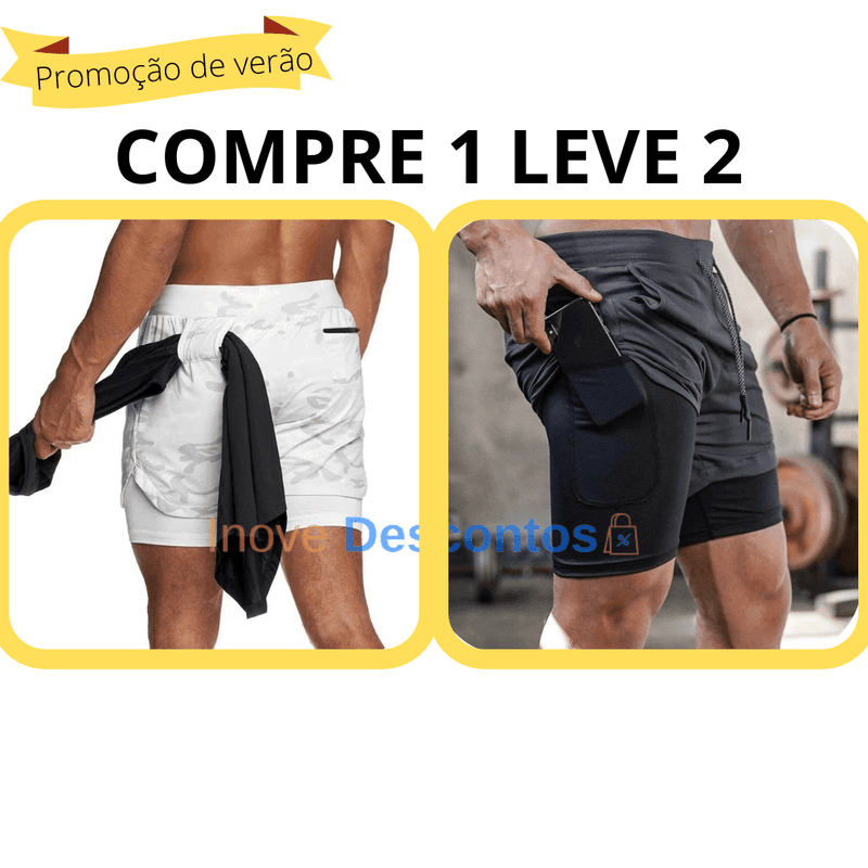 (COMPRE 1 LEVE 2) Short Esportivo FitPro [ORIGINAL] - inovedescontos