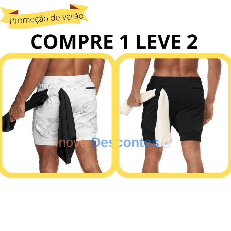 (COMPRE 1 LEVE 2) Short Esportivo FitPro [ORIGINAL] - inovedescontos