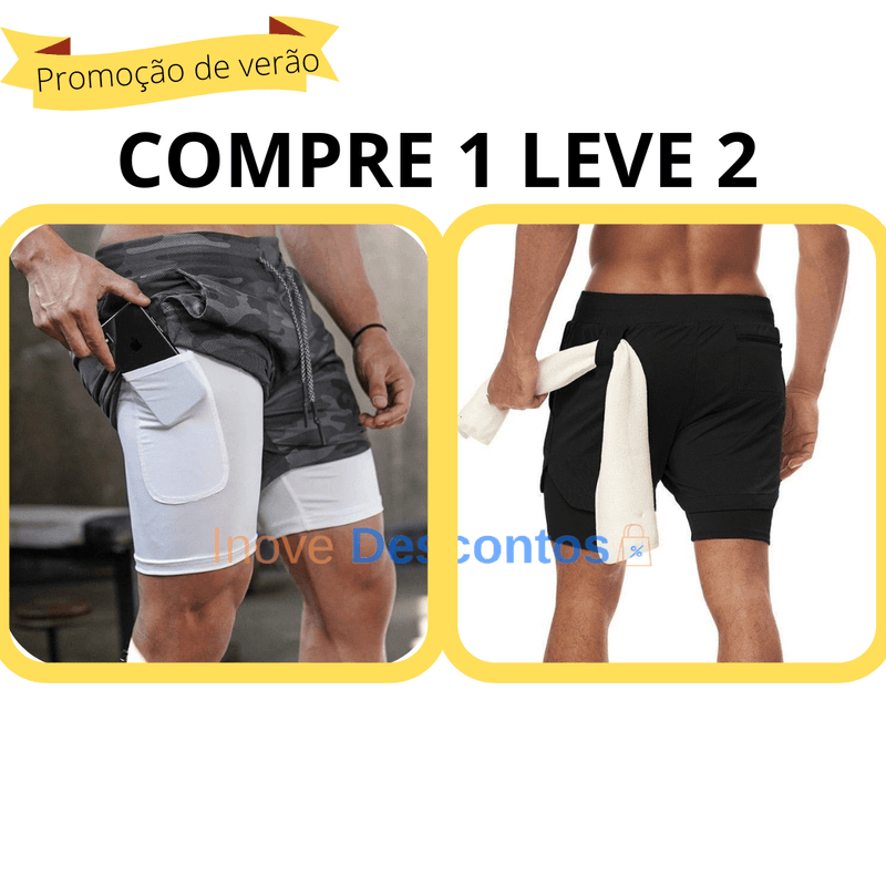 (COMPRE 1 LEVE 2) Short Esportivo FitPro [ORIGINAL] - inovedescontos