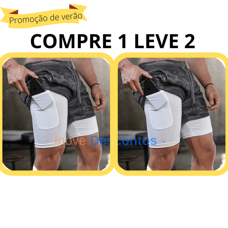 (COMPRE 1 LEVE 2) Short Esportivo FitPro [ORIGINAL] - inovedescontos