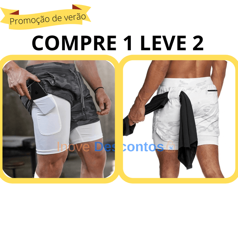 (COMPRE 1 LEVE 2) Short Esportivo FitPro [ORIGINAL] - inovedescontos