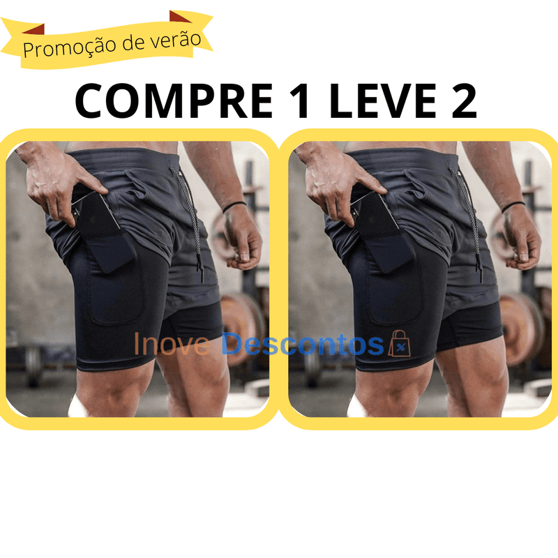 (COMPRE 1 LEVE 2) Short Esportivo FitPro [ORIGINAL] - inovedescontos