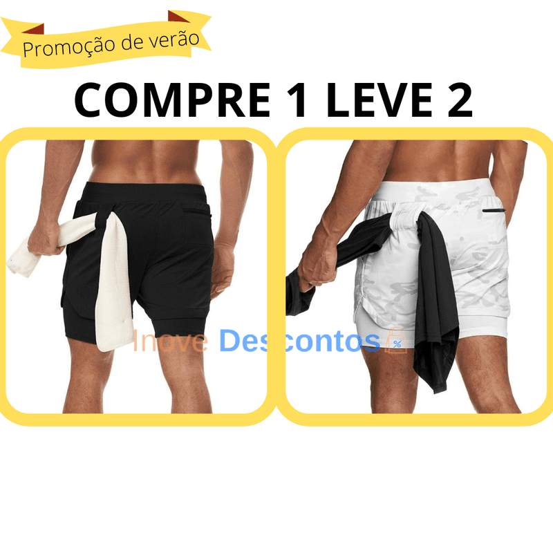 (COMPRE 1 LEVE 2) Short Esportivo FitPro [ORIGINAL] - inovedescontos