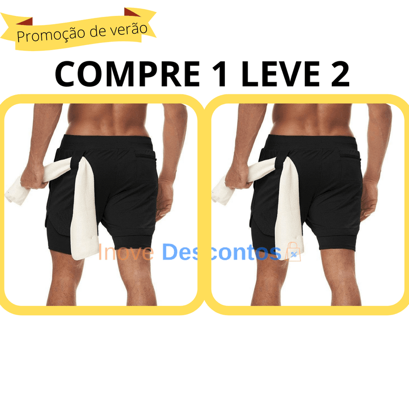 (COMPRE 1 LEVE 2) Short Esportivo FitPro [ORIGINAL] - inovedescontos