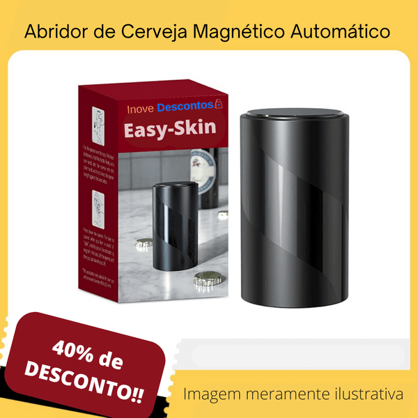 Abridor de Garrafa Magnético Automático Easy-Skin - inovedescontos