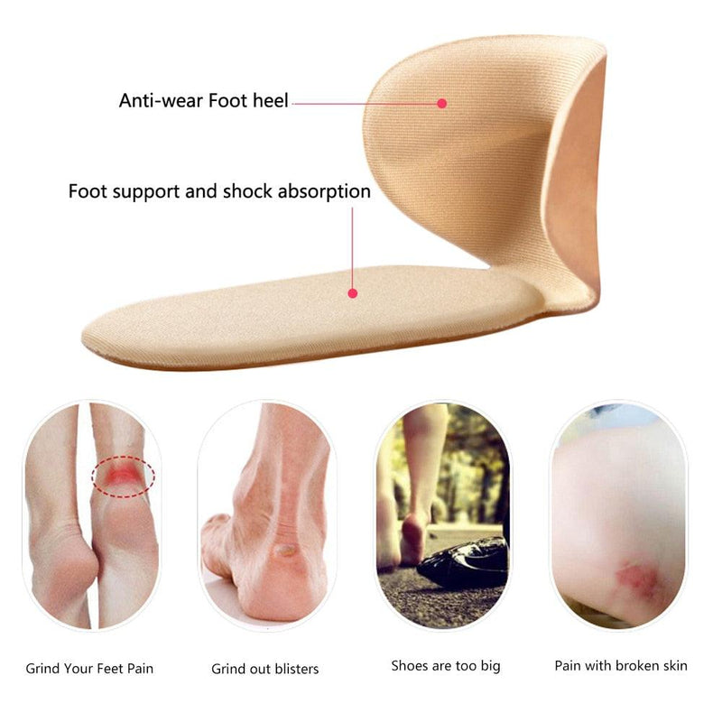 Half Insoles for Women Shoes Back Stickers High Heels Liner Insert Heel Pain Relief Protector Cushion Pads for Shoe Size Reducer - inovedescontos