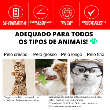 Máquina de Tosar Pet Max - Gold™️ - inovedescontos